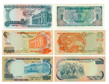 Vietnam set of 3 UNC banknotes