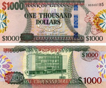 Guyana $ 1000 2019 UNC (Pnew)