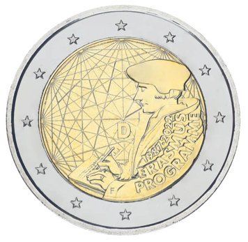 Монета Німеччина 2 євро 2022 Біметал UNC F 35-річчя програми Еразмус М17167 фото