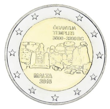 Malta 2 euro 2016 "Prehistoric Monuments - Temples of Ggantija" UNC Unsigned MD