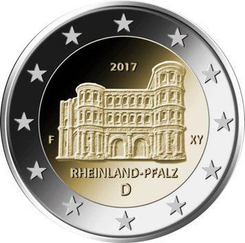 Монета Німеччина 2 євро 2017 A &laquo;Рейнланд-Пфальц&raquo; UNC М05757 фото