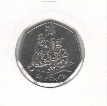 Великобританія 50 пенсів 2011 &laquo;Олімпіада 2012 - Бочча&raquo; VF (KM#1189) М07256 фото