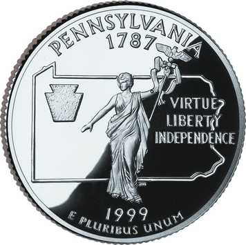 Монета США 25 центів (квотер) 1999 D &laquo;Штати і території - Пенсільванія&raquo; UNC (KM#294) М01900 фото