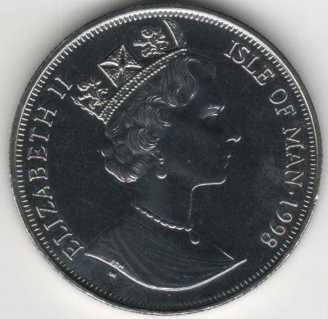 Остров Мэн 1 крона 1998 &laquo;Поезд. Ракета&raquo; UNC (KM#874) М08101 фото