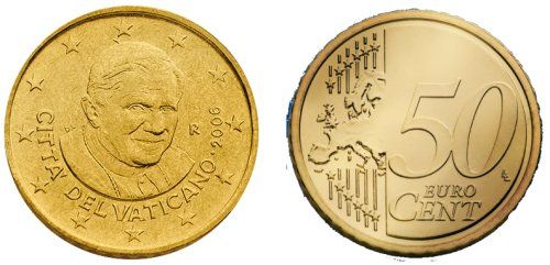 Vatican 50 euro cent 2012 UNC booklet (KM # 387)