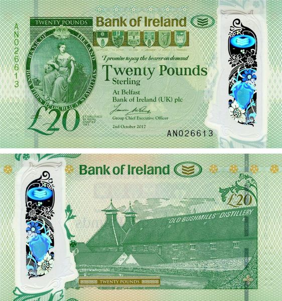 Північна Ірландія 20 фунтів 2020 Полімер UNC Bank of Ireland (Pnew) Б15937 фото