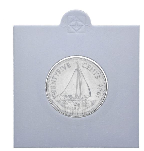 Bahamas 25 cents 1966 AU-UNC Sailboat