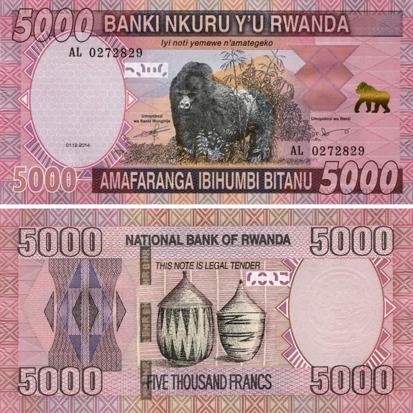 Rwanda 5000 Francs 2014 UNC (P41)