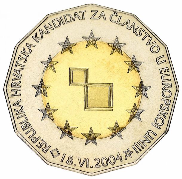 Croatia 25 kuna 2004 Bimetal AU-UNC EU candidate