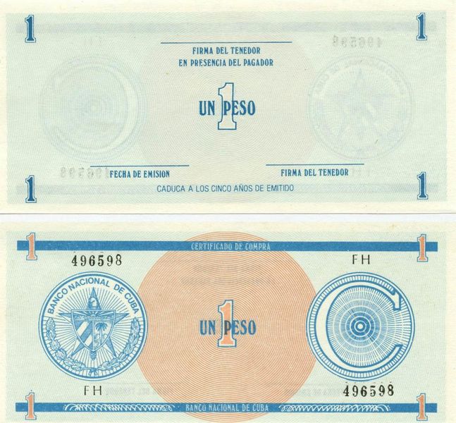 Cuba 1 peso UNC Serie C (PFX11)