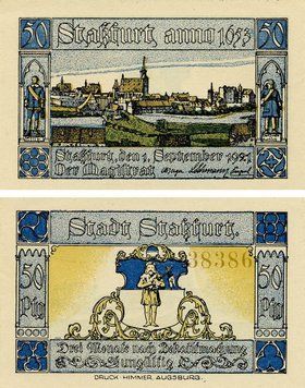 Banknote Germany Notgeld 50 pfennig 1921 F-VF Stassfurt