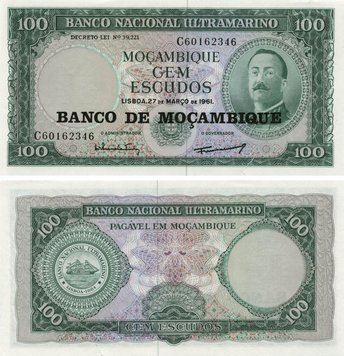 Мозамбік 100 ескудо 1961 UNC (P109) Б10139 фото