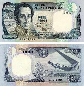 Colombia 1000 pesos 1995 UNC (P438)