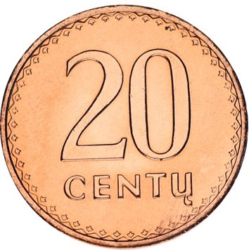 Lithuania 20 cents 1991 AU-UNC