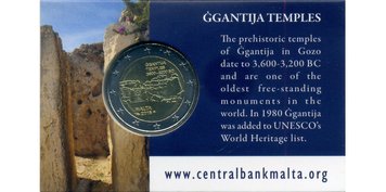 Malta 2 euro 2016 "Prehistoric Monuments - Temples of Ggantija" UNC Badge MD Souvenir