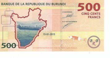 Бурунди 500 франков 2015 UNC (P50) Б07724 фото