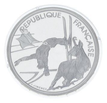 Монета Франція 100 франків 1990 Срібло Proof XVI Зимові Олімпійські ігри 1992 в Альбервілі - Фристайл М23300 фото