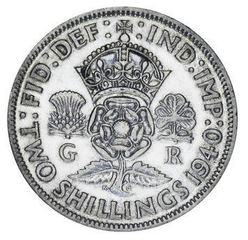 Монета Великобританія 2 шилінги 1940 F-VF (Ag 500, 11,31 г) М19865 фото