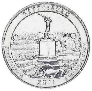 Монета США 25 центів (квотер) 2011 D &laquo;Національні парки - Геттисберг (6-й парк)&raquo; UNC (KM#494) М01856 фото
