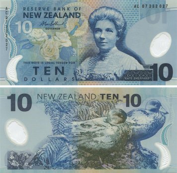 New Zealand 10 Dollars 2007 UNC (P186b)