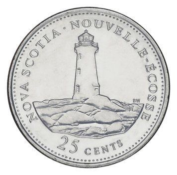 Coin Canada 25 cents 1992 AU-UNC 125 years of the Canadian Confederation - Nova Scotia