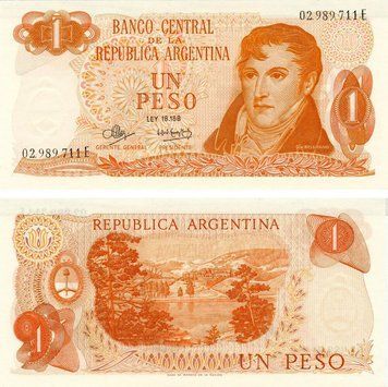 Banknote Argentina 1 peso 1970-1973 UNC (P287)