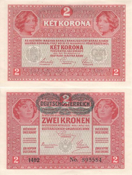 Austria 2 korunas 1922 UNC