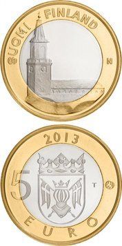 Фінляндія 5 євро 2013 &laquo;Архітектура провінцій - Кафедральний собор Турку&raquo; UNC (KM#213) М04960 фото