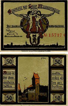 Banknote Germany Notgeld 50 pfennig 1921 F-VF Mainbernheim