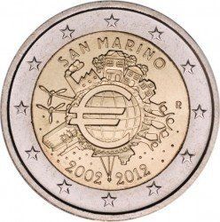 Сан-Марино 2 євро 2012 &laquo;10 років євро&raquo; UNC (KM#519) М00229 фото