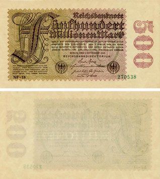 Banknote Germany 500,000,000 marks 1923 AU-UNC 500 Millionen (P110d)