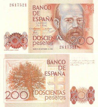 Spain 200 pesetas 1980 UNC (P156)