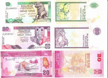Шрі-Ланка набір з 3 банкнот 2006-2010 UNC Б04046 фото