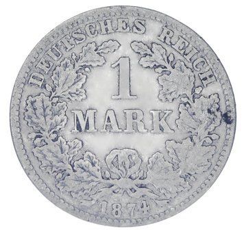 Німеччина 1 марка 1874 Срібло F-VF М17788 фото
