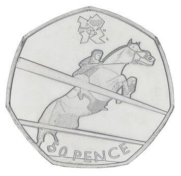 Монета Великобританія 50 пенсів 2011 UNC XXX Літні Олімпійські ігри 2012 у Лондоні - Кінний спорт М20925 фото