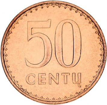 Lithuania 50 cents 1991 AU-UNC