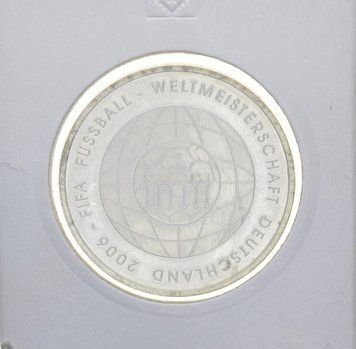 Монета Німеччина 10 євро 2006 &laquo;Чемпіонат світу з футболу в Німеччині в 2006&raquo; Срібло UNC М10898 фото