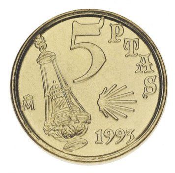 Монета Іспанія 5 песет 1993 UNC Рік Святого Якова М15225 фото