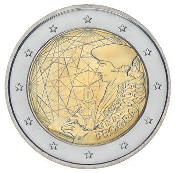 Монета Німеччина 2 євро 2022 Біметал UNC J 35-річчя програми Еразмус М17169 фото