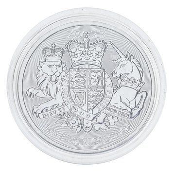 Монета Великобританія 2 фунти 2023 Срібло UNC Королівський герб - Лев та Єдиноріг (Ag 999, унція, 31,1 грам) М20823 фото