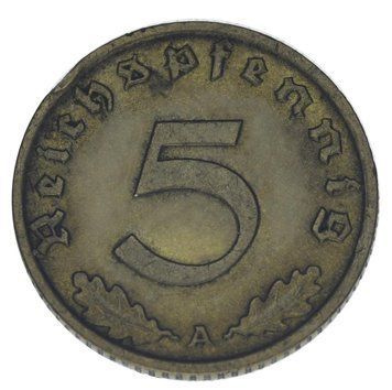 Монета Німеччина 5 пфенігів 1937 F-VF М22645 фото