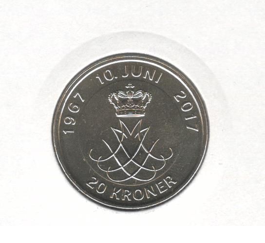 Coin Denmark 20 CZK 2017 Golden Wedding UNC