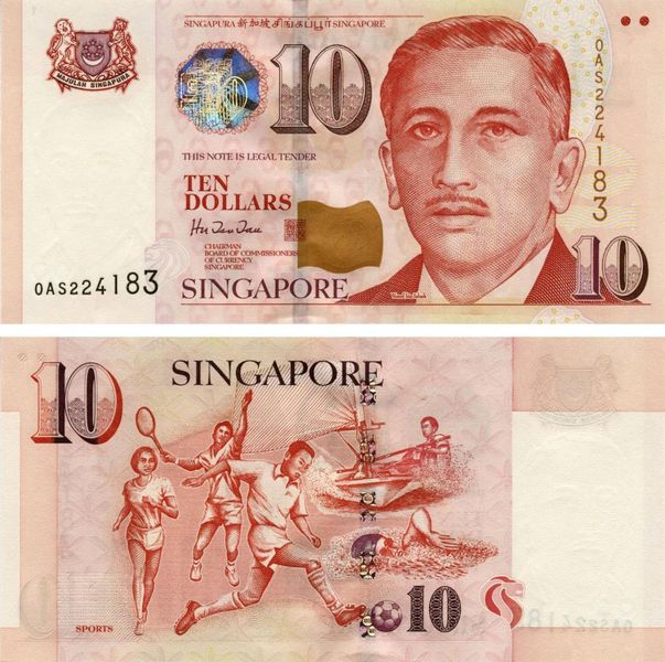 Singapore 10 dollars 1999 UNC (P40)