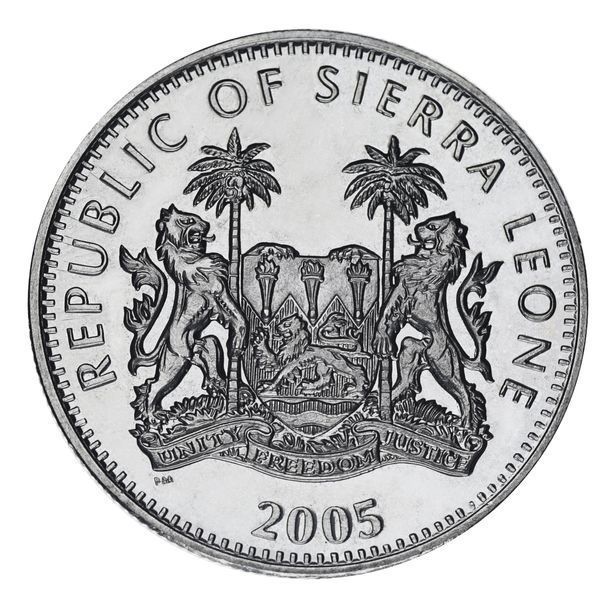 Монета Сьерра-Леоне 1 доллар 2005 VF-AU Папа Бенедикт XVI М25664 фото