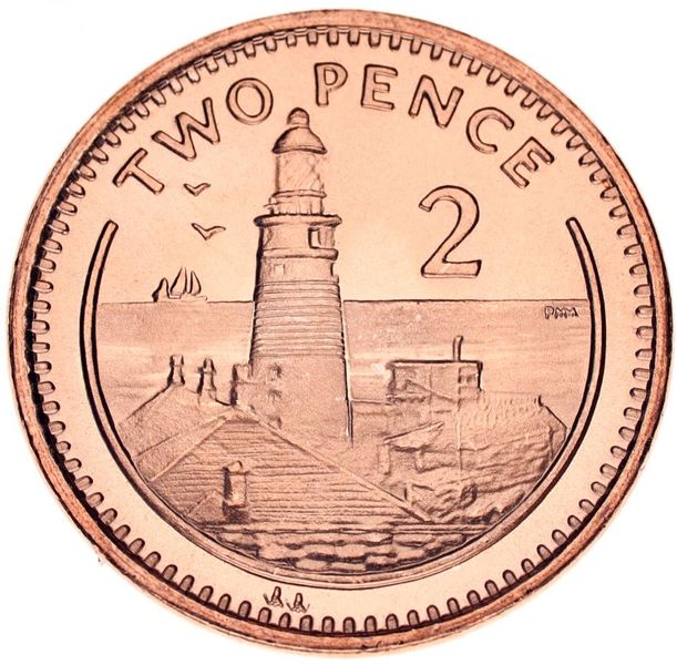 Gibraltar 2 pence 2000 UNC