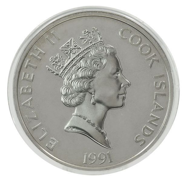 Coin Cook Islands 50 dollars 1991 Silver Proof 500 Years of the Discovery of America &ndash; Boston Tea Party