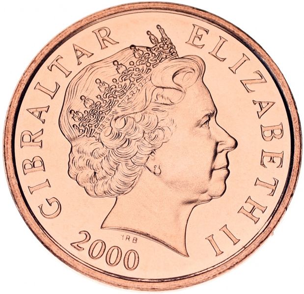 Gibraltar 2 pence 2000 UNC