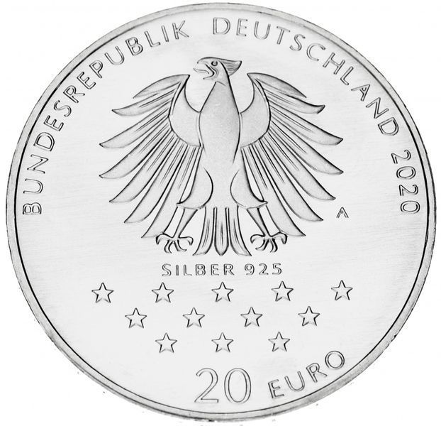 Germany 20 euro 2020 Silver UNC Colored Baron Munchausen