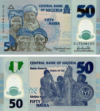 Banknote Nigeria 50 Naira 2025 Polymer UNC (P40)