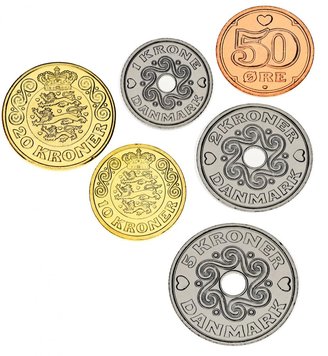 Данія набір з 6 монет 2018 UNC 50 оре, 1, 2, 5, 10, 20 крон М13822 фото